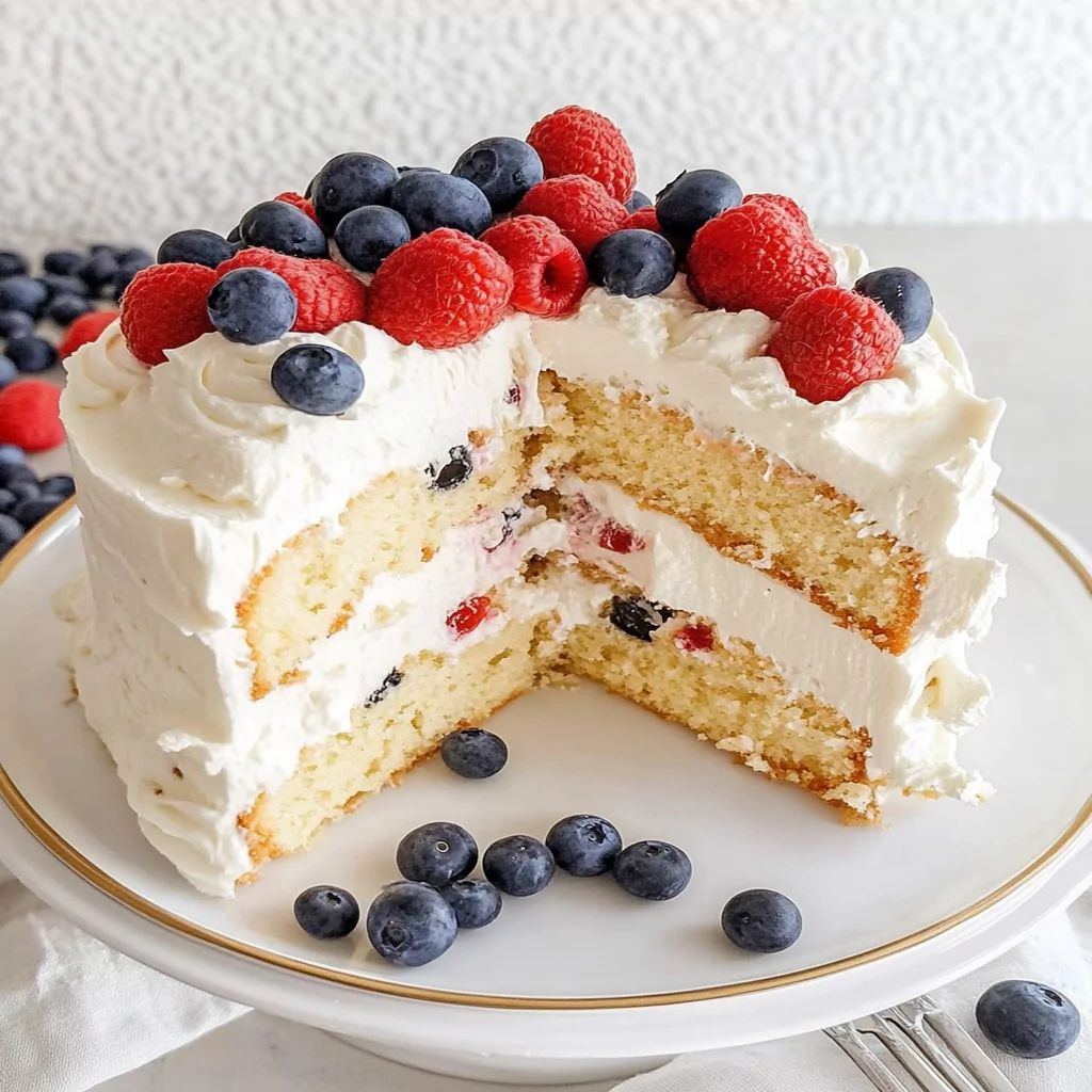 Vanilla sponge with berries