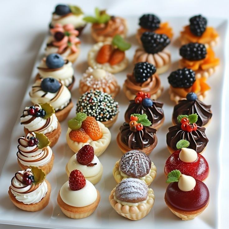 Assorted custom desserts on a platter